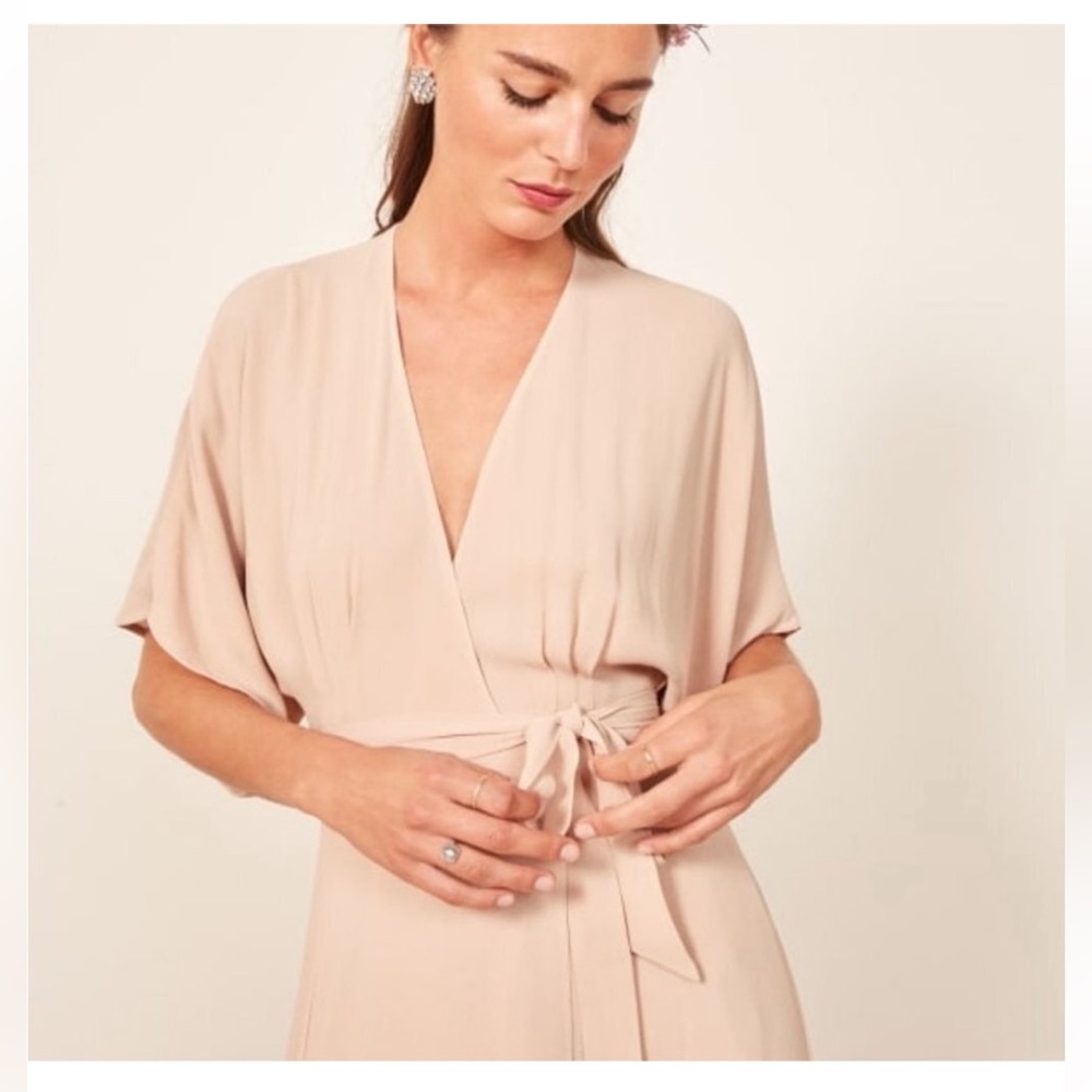 Reformation Winslow  Wrap Maxi dress in Blush pink